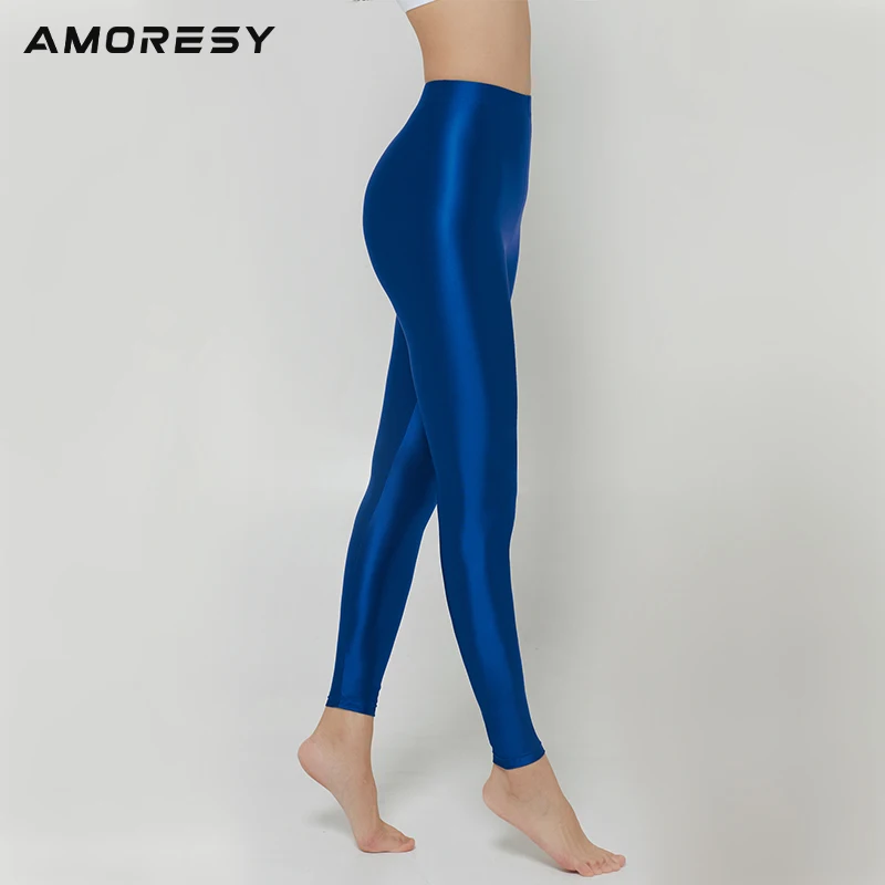 AMORESY new color M-3XL satin gloss opaque leggless pants shiny wet look tights sexy stockings Japanese slim high pants