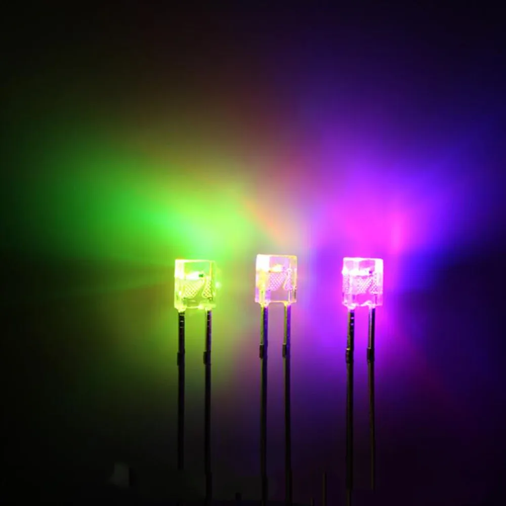 2*3*4 2*5*7MM RGB 7 color full color fast/slow flash transparent Square 2Pin light-emitting diode LED Light Beads