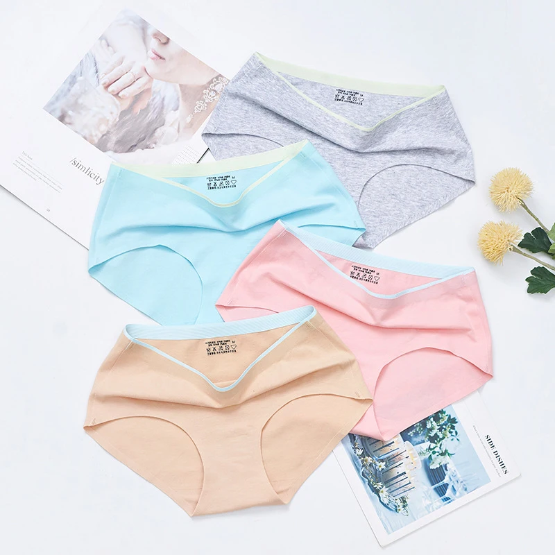 

Women's cotton underwear thread cotton crotch underpants one piece seamless briefs Color matching underwear