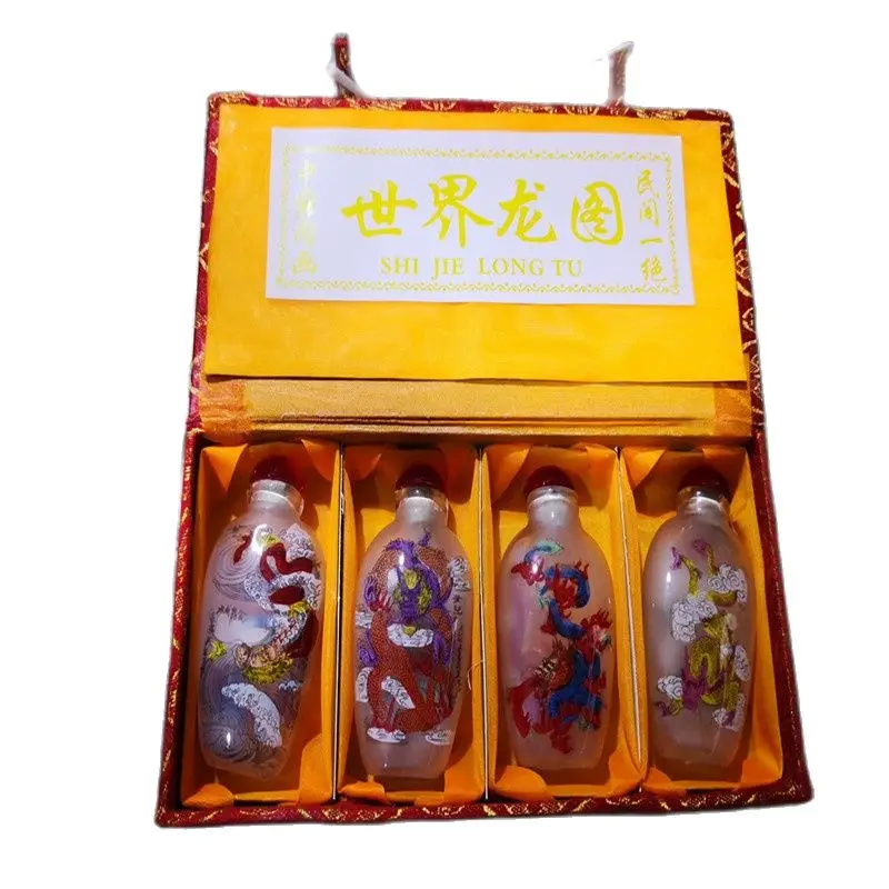 China Old Beijing Old Snuff Bottle Set Built-In Dragon-Nose Cigarette Bottle