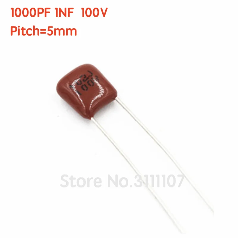 

10PCS/LOT 1000PF 102 1NF 100V CBB Pitch 5mm Polypropylene Film Capacitor Pitch 5mm 102 1nF 100V 100%NEW