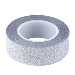 10M Glitter Tape Stick Self Adhesive Sticker Label Decorative Paper DIY silver