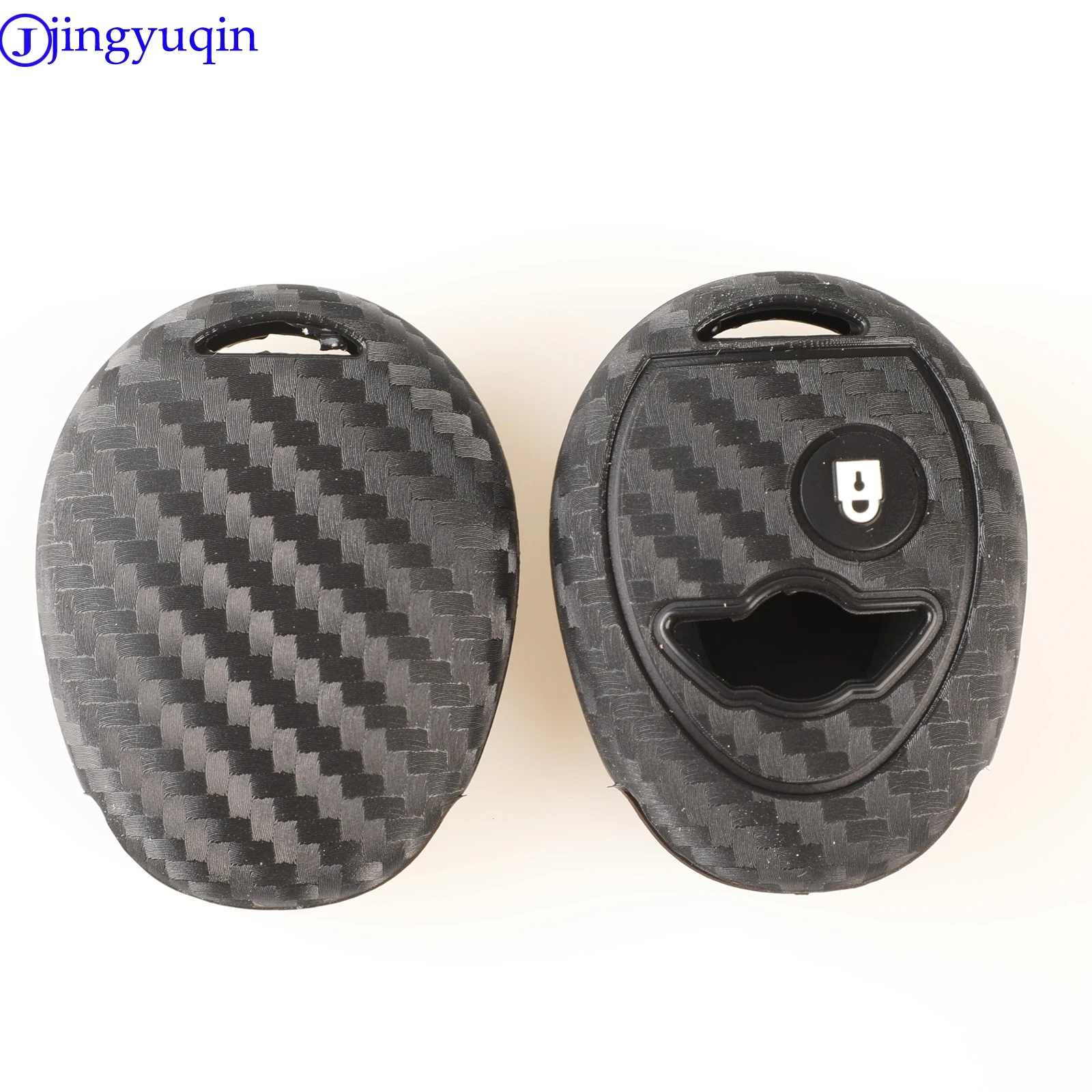 jingyuqin Carbon Silicone Car Key Case Cover 1 Buttons For BMW Mini One Cooper R50 R53