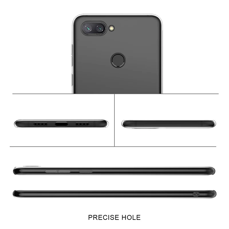 Transparente weiche TPU-Hüllen für Xiaomi Mi 8 Lite, Rückseite, Kamera, schützende Silikon-Handyhülle, klarer Kristall, Funda Mi 8 Lite Gel