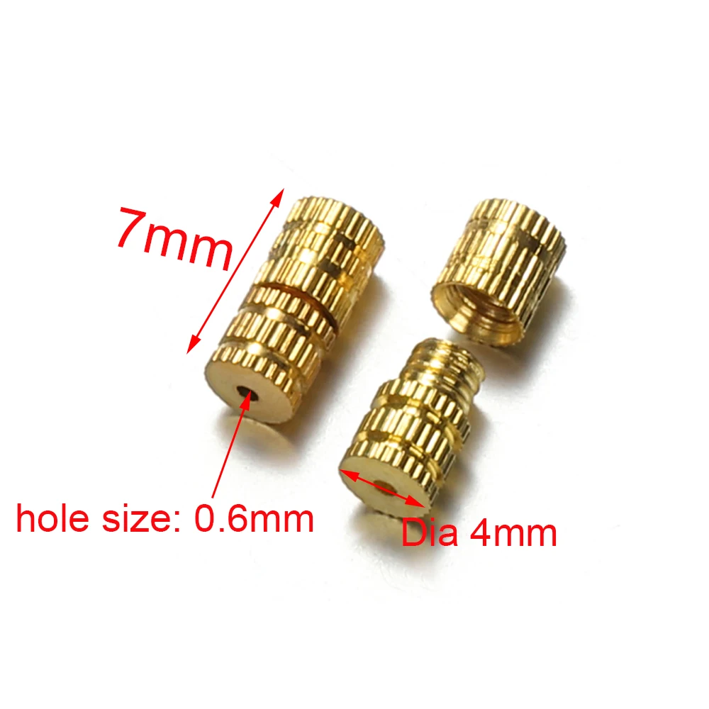 100pcs Metal Cylinder Screw Fastener Clasps Buckles Connector for Diy Jewelry Making Necklace Bracelet Rope End Closure Findings