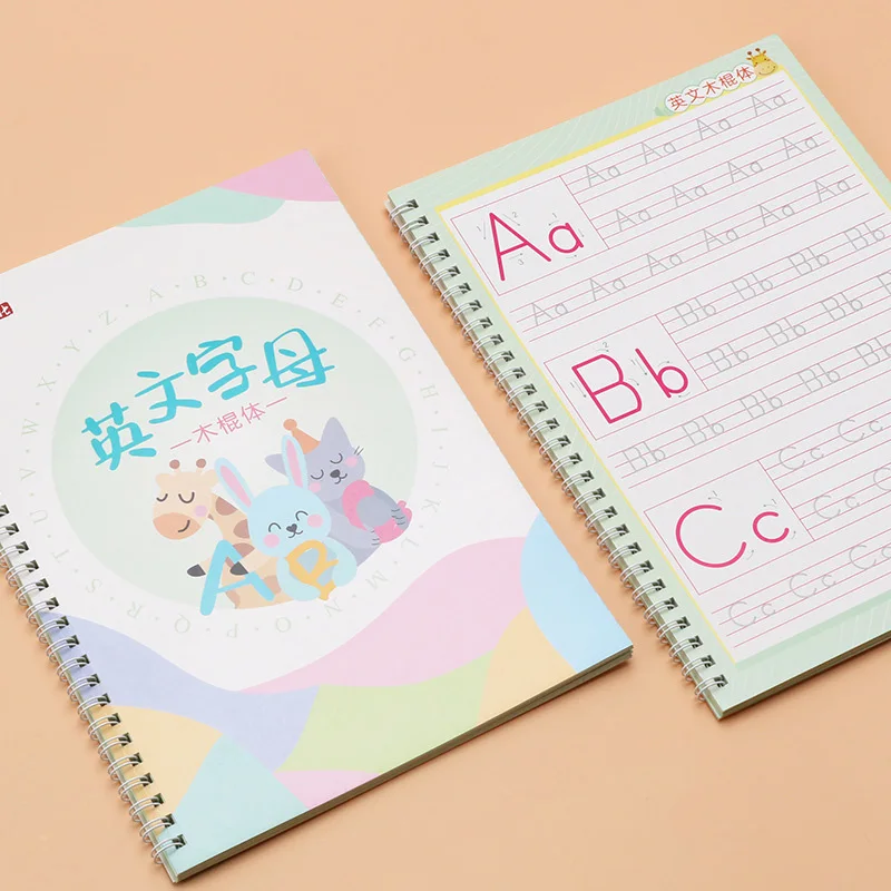 Cahier de copie de l'alphabet anglais réutilisable, jouets de dessin écriture à la main, rainure automatique, jouets éducatifs pour enfants Montessori