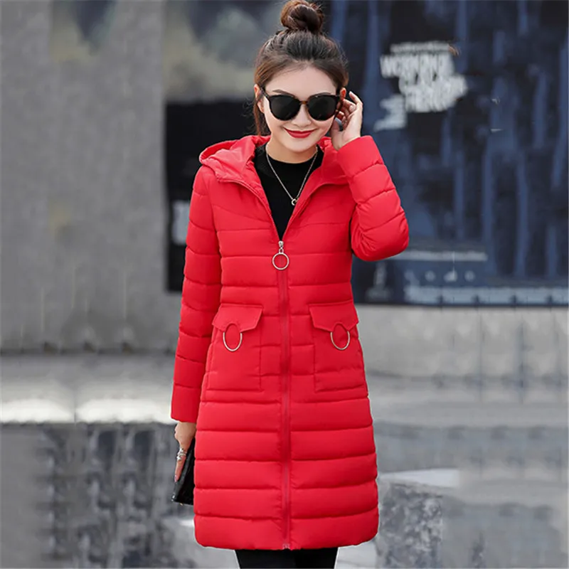 Winter Jacket Women Yellow M-3XL Plus Size Hooded Parkas 2020 Autumn New Light Thin Slim Long Sleeve Cotton Coats Feminina