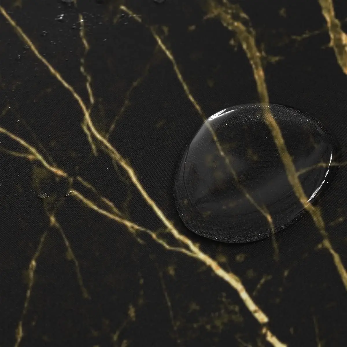 Black Gold Marble Shower Curtain Waterproof Polyester Bath Curtian with Hooks