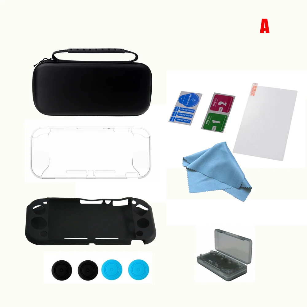 10 in 1 Super pack  Set for Nintend Switch Lite with Carrying Bag  Cap   Case Screen Flim  card box shell