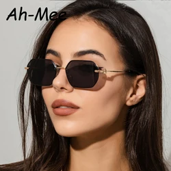 Retro Metal Polygon Sunglasses For Women Men Irregular Brand Design High Quality Driving Black Square Shades Eye Glasses UV400