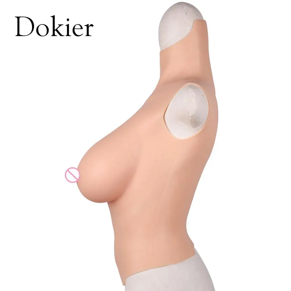 Dokier Huge Realistic Silicone Breast Forms Big Fake Chest Boobs Crossdressing for Crossdresser Transgender Breastplate Halfbody