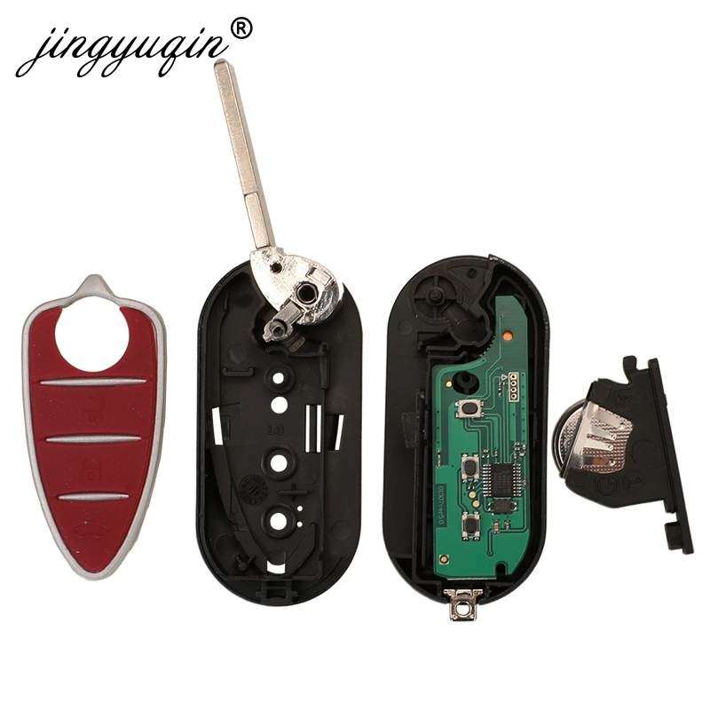 jingyuqin Remote Flip 3 Buttons Car Key Fob For Alfa Romeo Mito 2008-2015 Giulietta 2010-2016 433Mhz ASk ID46-7946 Auto Keys