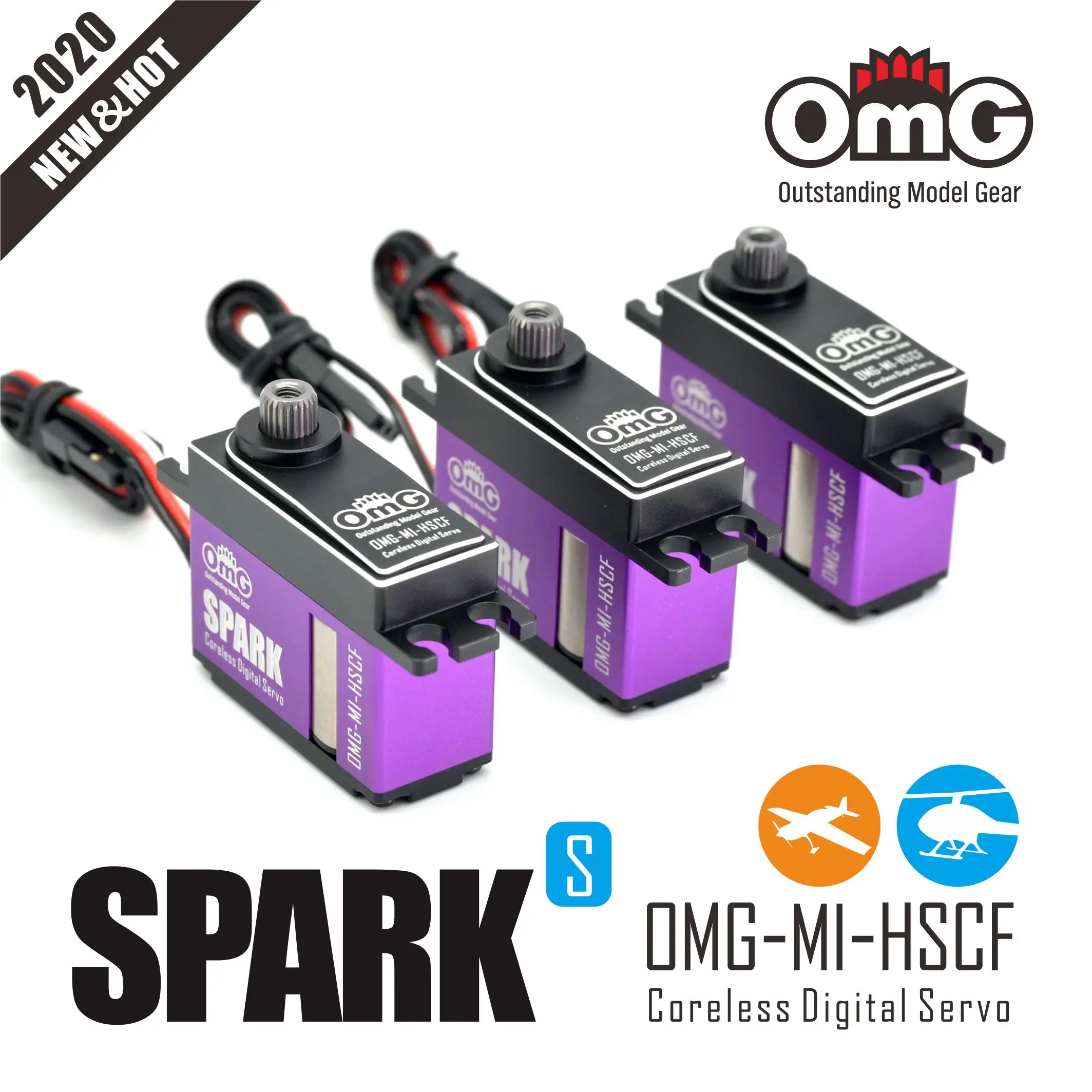 OmG SPARK Metal Mini Servo 25T puszczania samolotów helikopter analogowe serwo dla Rc 500-600 helikopter