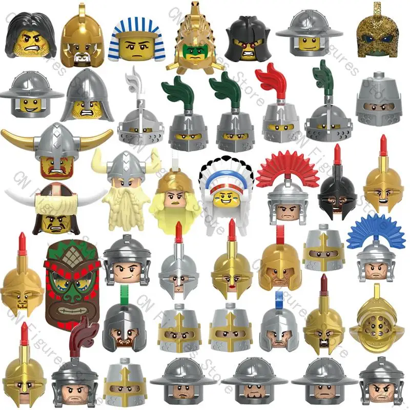 Single Sell Medieval Knight Time Warrior Roman Soldier Armor Helmet Weapon Building Blocks Figures Accessories Toys For Children