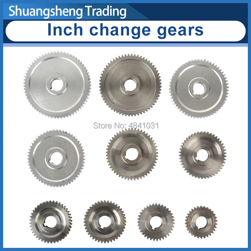 10pcs Inch Change Lathe Gears For SIEG C2-397G C3 Grizzly G8688 G0765 JET BD-6 BD-7 SOGI M1-250 Craftex CX704 Compact 9 CL300M