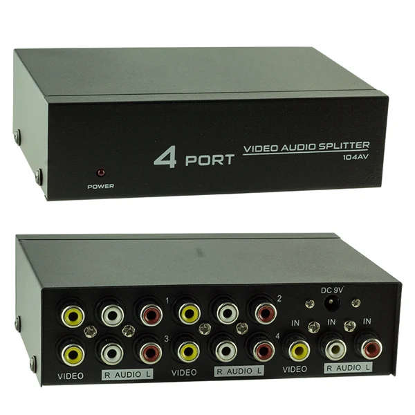 POWERMASTER PM-4831 4 PORT VIDEO AUDIO SPLITTER DISTRIBUTOR