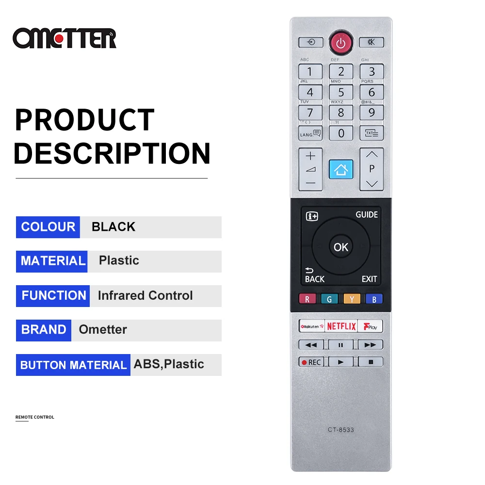CT-8533 per telecomando TV LED Toshiba Smart 4K UHD HDR 24 l2863db 50 u6863d 32 w2863db 40 l2863db 43 l2863db