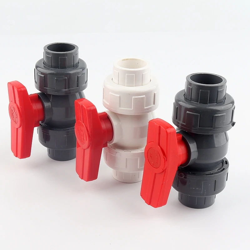 20/25-110mm Plus Size PVC Union Valve Connector Water Pipe Fitting Ball Valve Agriculture Garden Irrigation Fittings