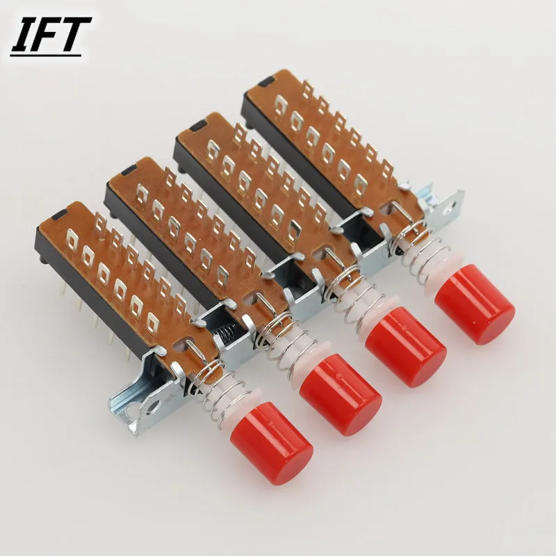 4P2T 4 صفوف التعشيق دفع زر مقبض البيانو مفتاح التبديل 2 قطعة