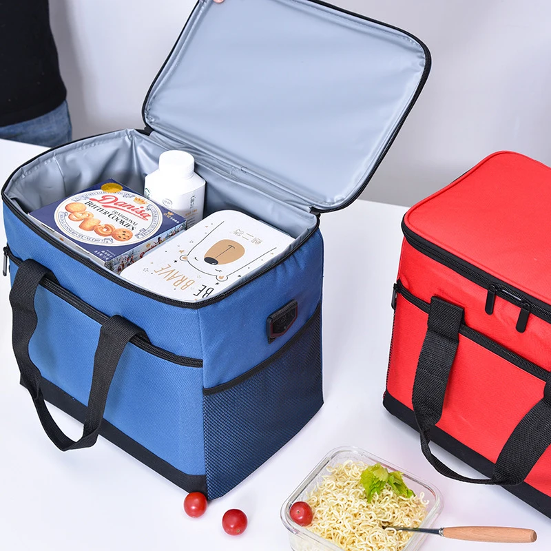 17L Portable Oxford Waterproof Cooler Bag Outdoor Picnic Thermal Insulated Ice Pack Fresh Thermo Food Cool Cans Lunch Box Totes