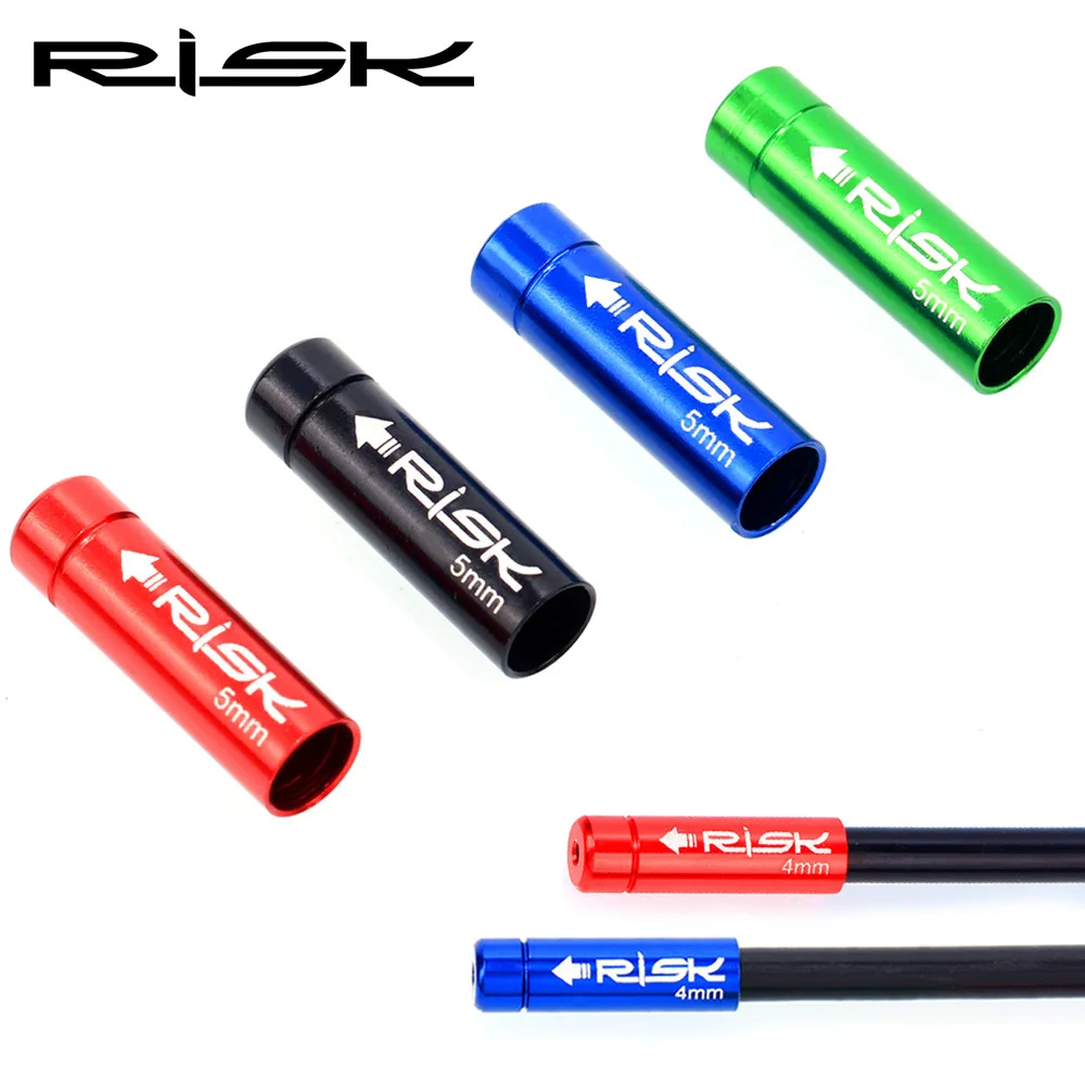 RISK Aluminum Bike Cable Housing End Caps for MTB Bicycle Brake Cable Tube Shifter Cable Tips Cover Bike Derailleur Accessories