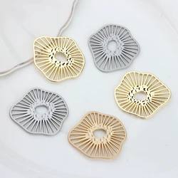 Zinc Alloy Geometry Radiation Shape Hollow Charms 35mm 6pcs/lot For DIY Earrings Jewelry Making Accessories