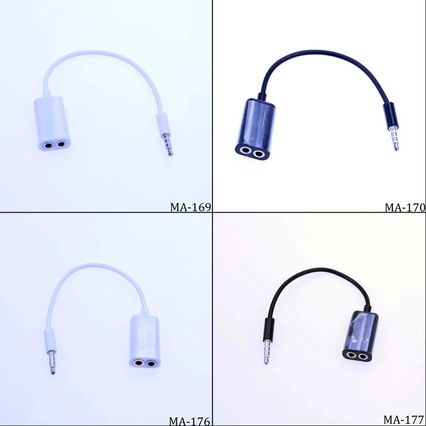

1 Male to 2 Female 3.5 Jack Aux Audio Cable Headphone Mic Splitter for iPhone 5 5s 6 6S 7 plus laptop MP3 speaker