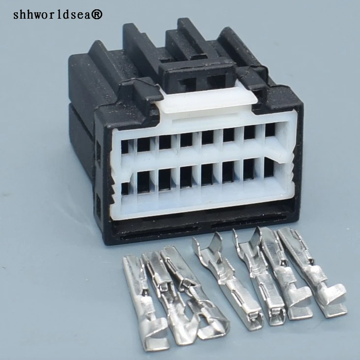 shhworldsea 16 Pin 1.0mm sheathed connector with black plastic with terminal DJ7161C-1-21 175966-2