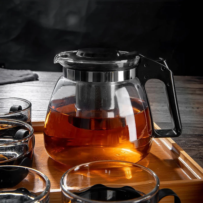 1000/2000ML Heat Resistant Glass Teapot Heated Container Tea Pot Good Clear Large Capacity Kettle with Filter Baskets