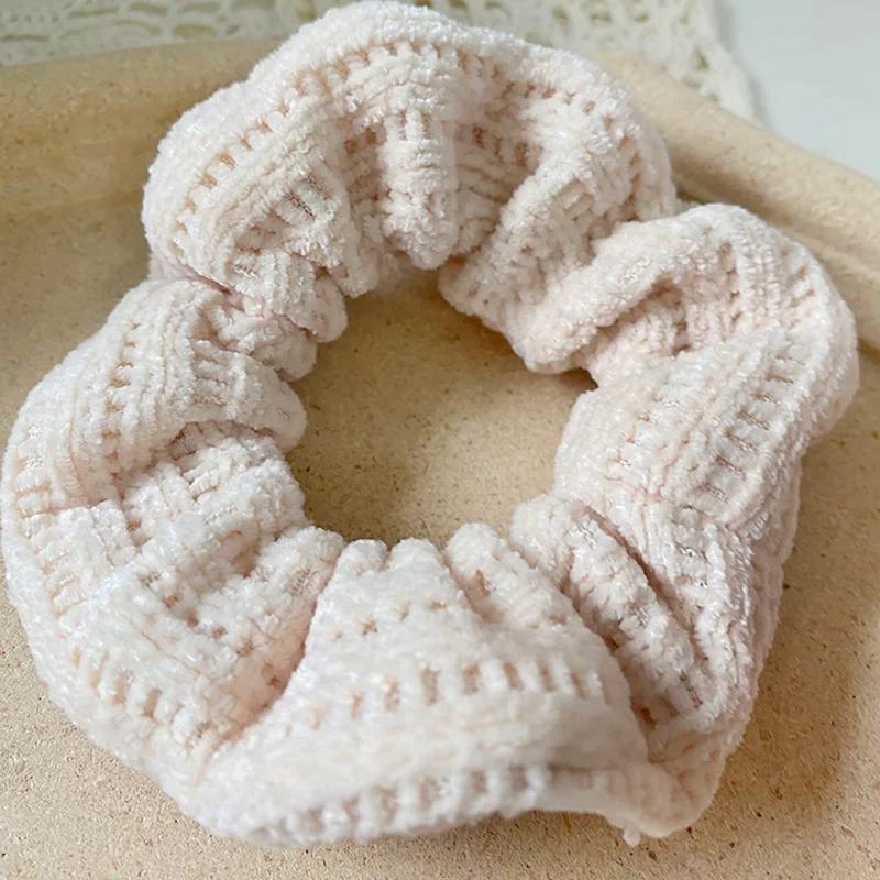 Korean style fabric corduroy large intestine hair ring macaron cute girl ball head does not hurt the hair rubber band