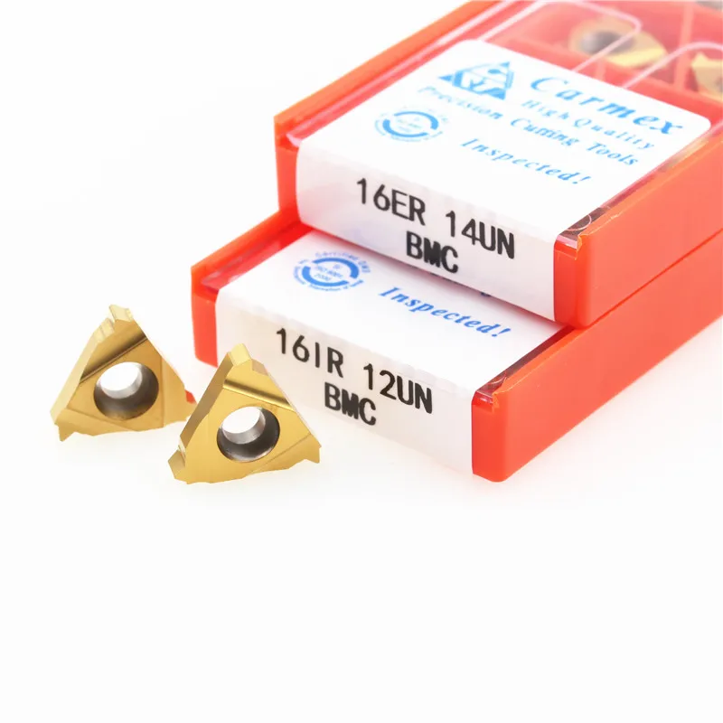 10 uds 16er 16ir 10un 12un 14un 16un 18un 24un 28un bmc inserto com rosca carburo cnc herramipara corte de hilo