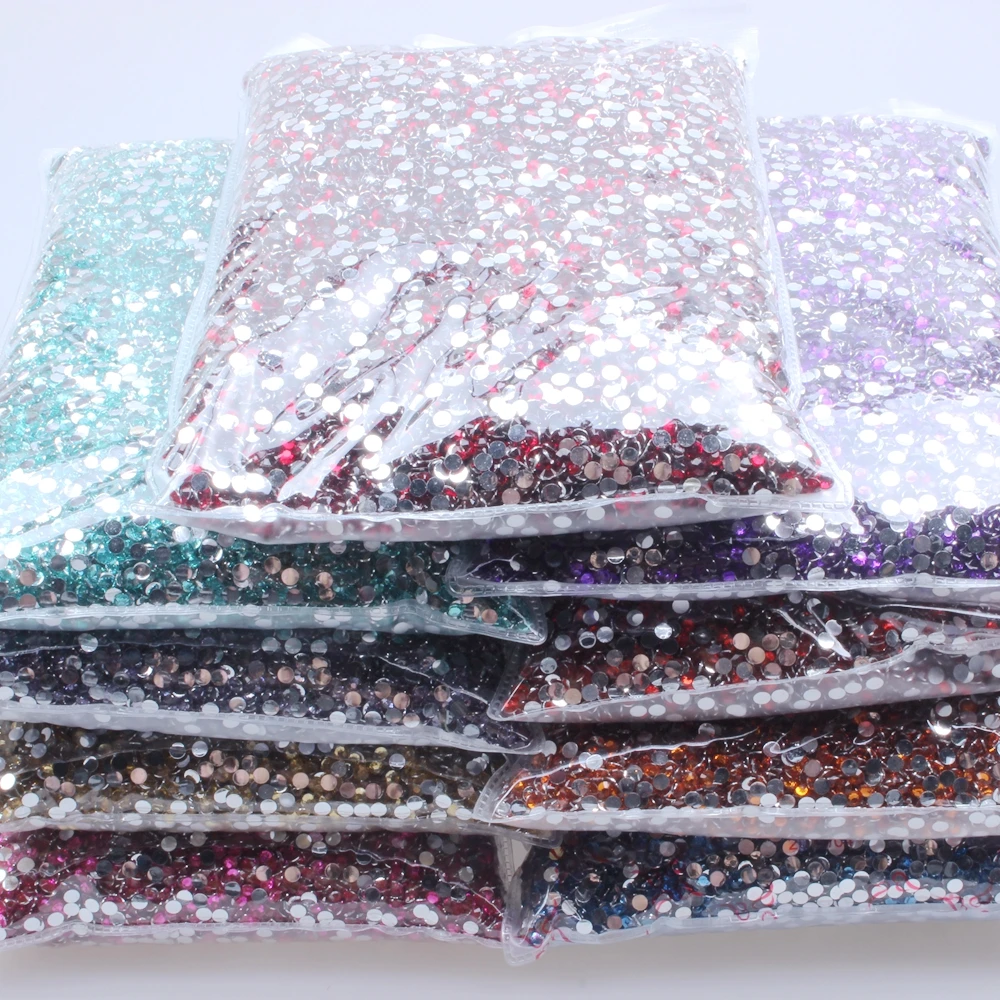 

6mm 10000pcs Resin Rhinestones Flatback Normal Colors Many Colors Choose Round Glue On Diamonds DIY Nails Art Decorations