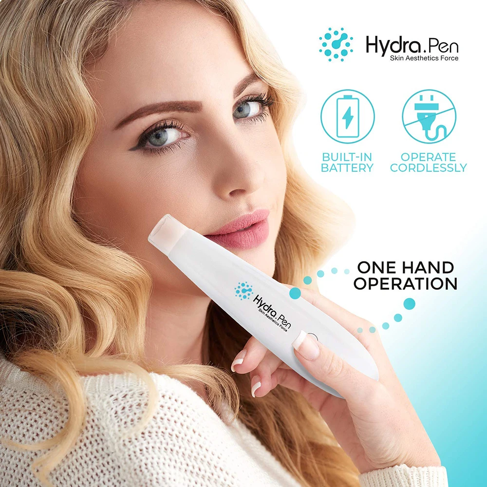 Wireless Hydra Pen H2 Professional Microneedling Pen Hydrapen Hydra Roller Pen Automatic Serum Applicator with 2 Cartridges