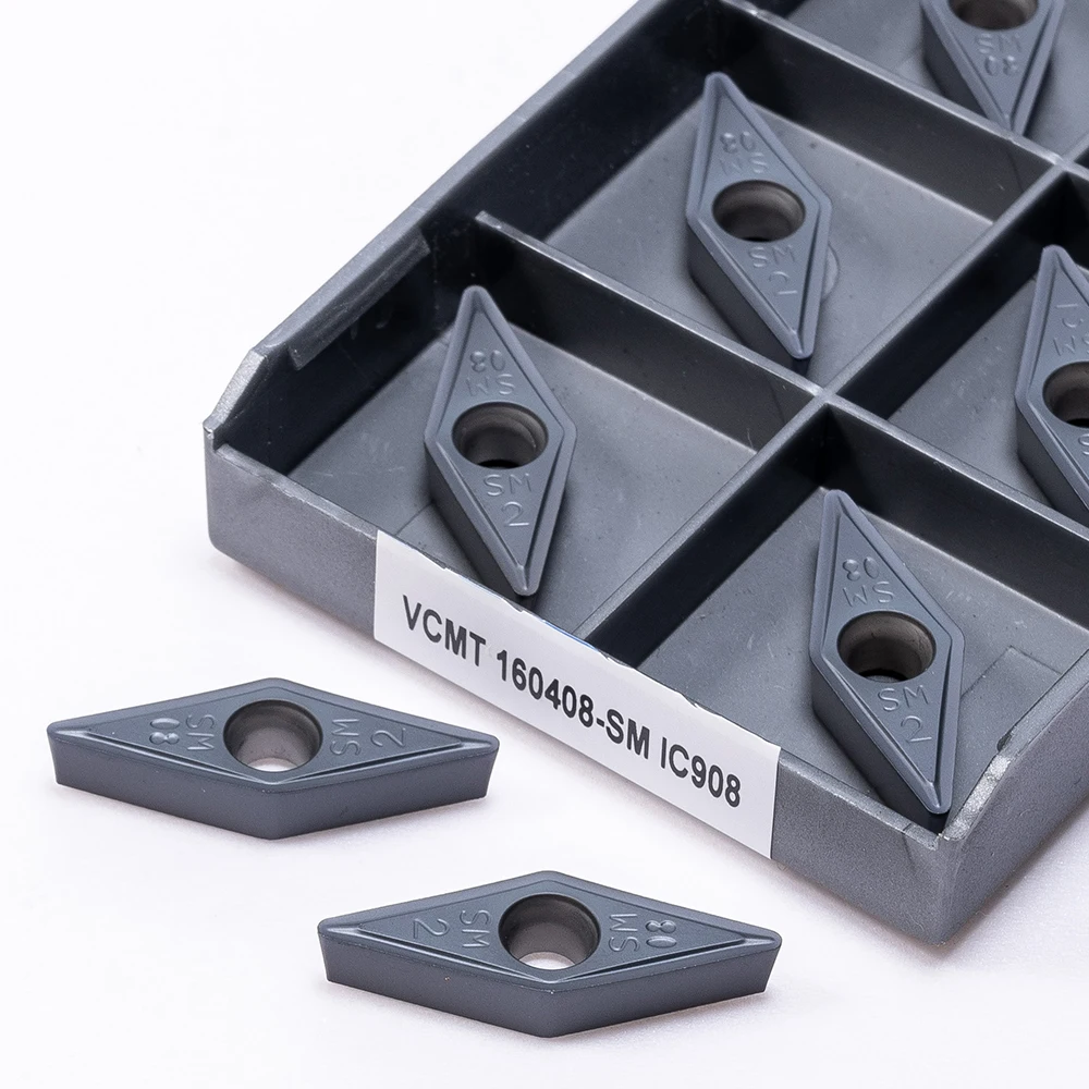 Imagem -06 - Torno de Carboneto de Torneamento Externo Cnc Nice Cutting Tools Vcmt160404 Vcmt160408 sm Ic907 Ic908 Vcmt 160404 160408