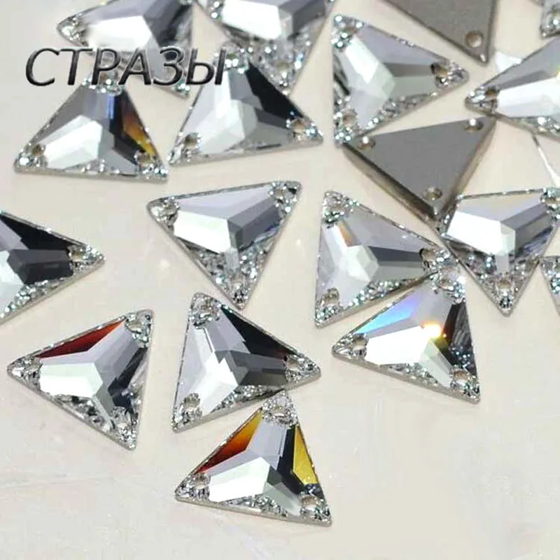 YanRuo triangolo vetro cristallo Strass cucire su Strass Strass Flatback per abbigliamento fai da te indumento cucito creazione di gioielli