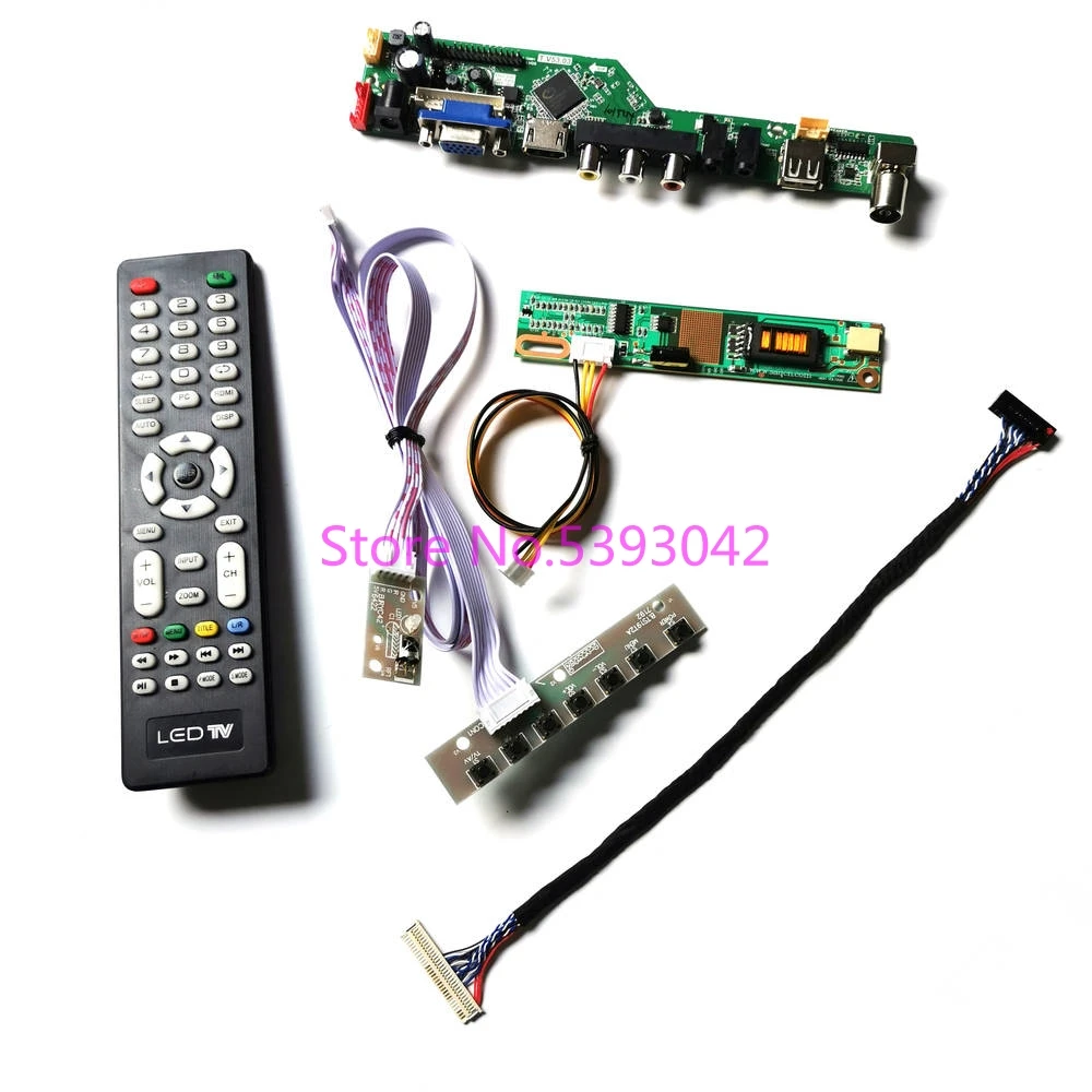 

For LP154WX5 (TL)(A1)/(TL)(B1)/(TL)(C1) 1CCFL LVDS 30-Pin Signal Analog USB+VGA+AV TV Remote 1280*800 LCD Control Board Kit