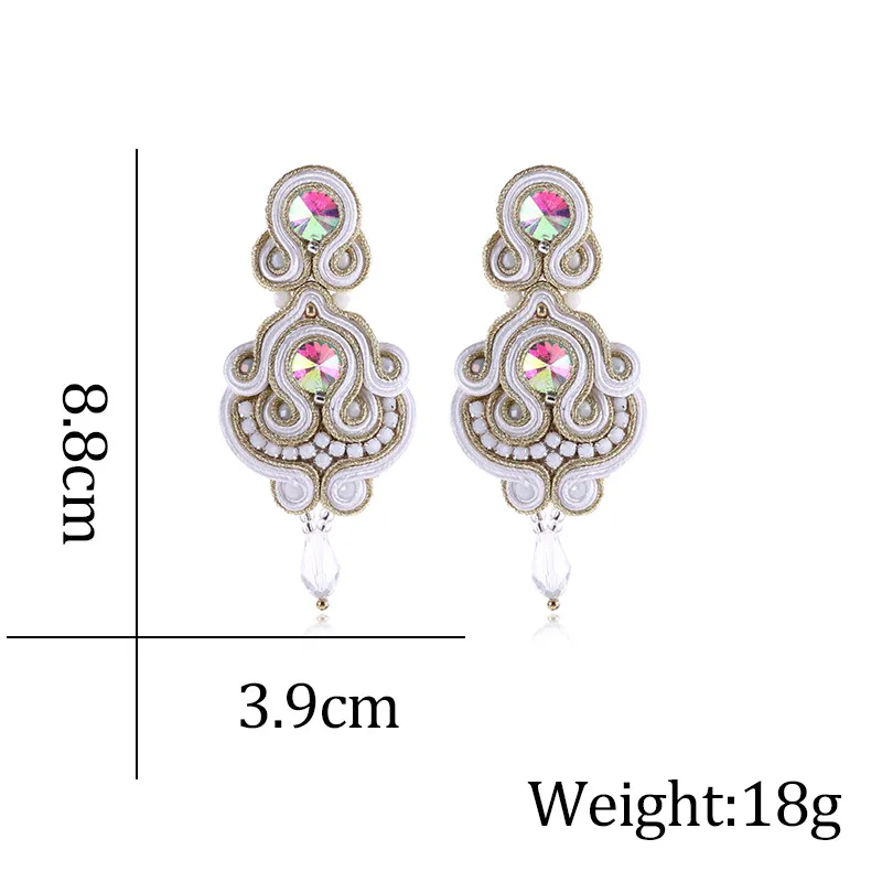 KpacoTa Ethnic boho style women\'s earrings 2024 handmade Fashion jewelry braided Soutache bright colorful pendant earring purple