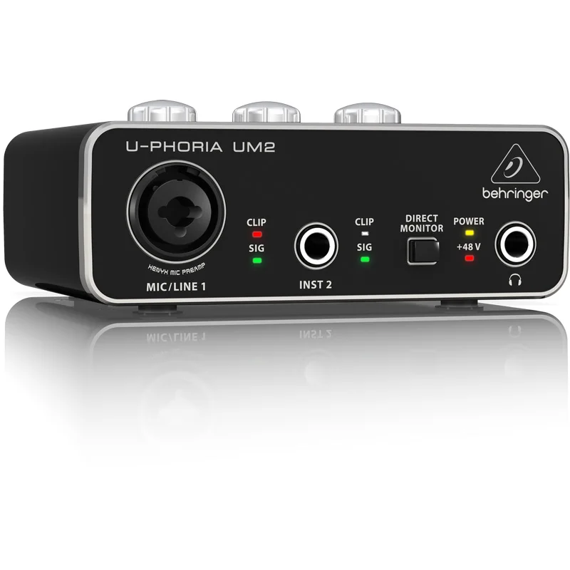 BEHRINGER-Amplificador de micrófono para grabación en vivo, tarjeta de sonido externa, interfaz de Audio USB vs smsl topping, UMC22/ UM2/UMC202HD