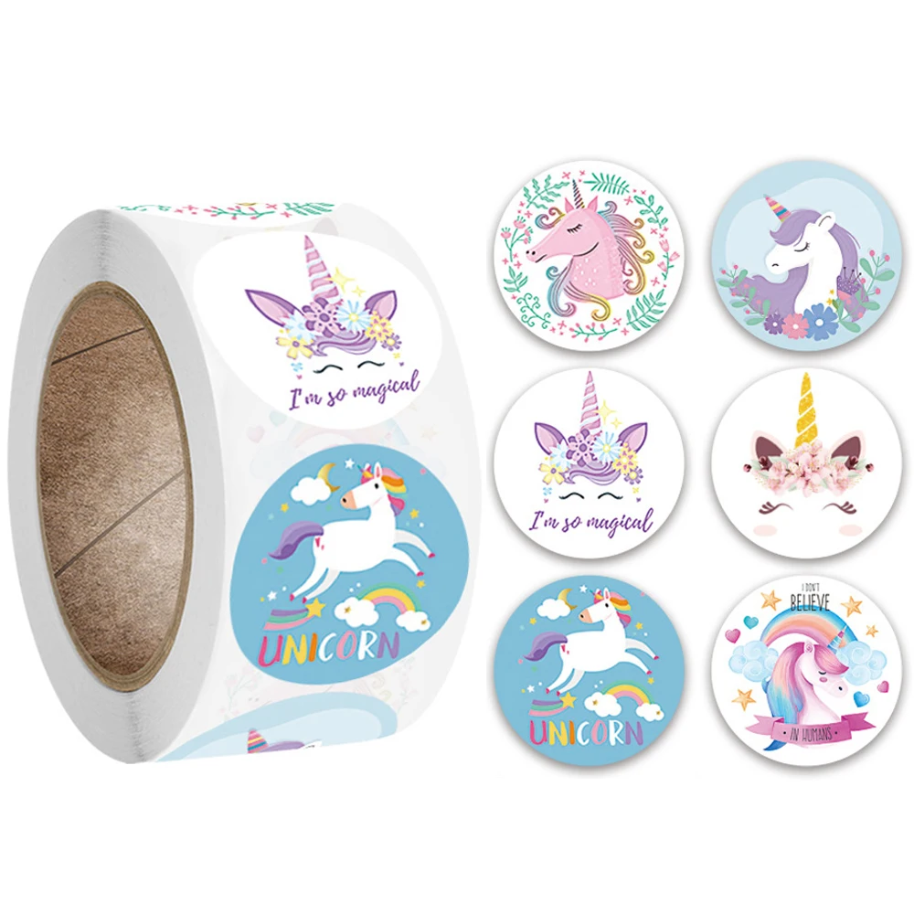 Cute Cartoon Animal Unicorn Sticker kids Reward Sticker Gift Decoration Label Teacher Encouragement Student Stationery Stickers