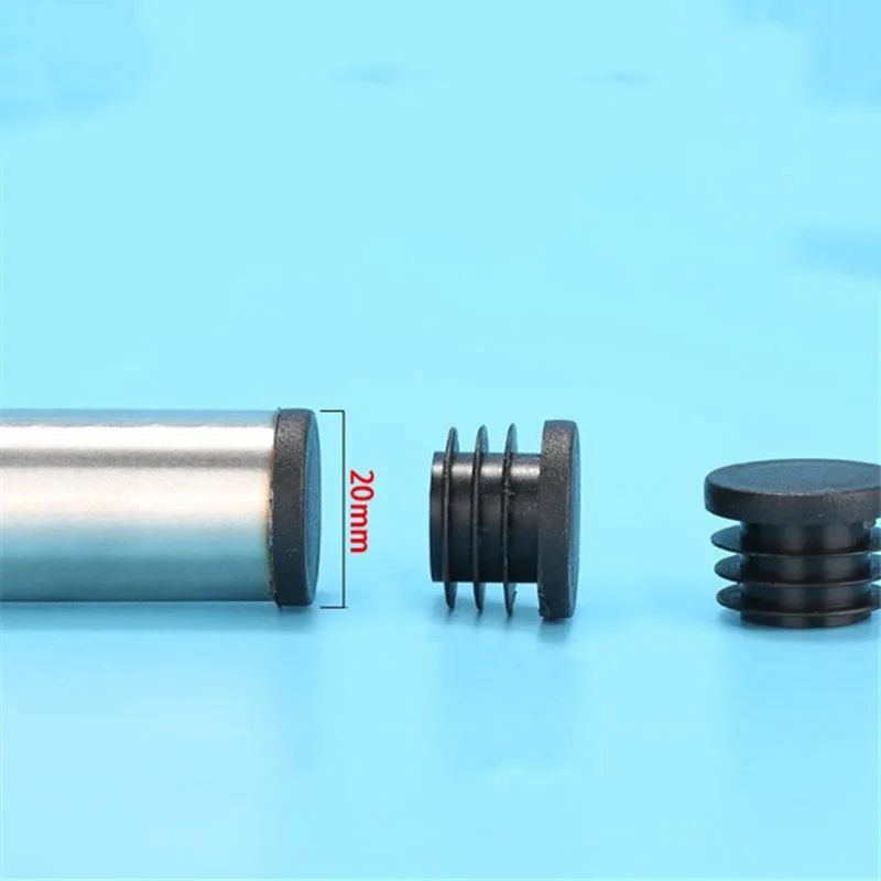 Bouchons de tube ronds en plastique, bouchons d'extrémité d'obturation, bouchon d'insertion noir, tuyau de jambe de chaise, 14mm-60mm