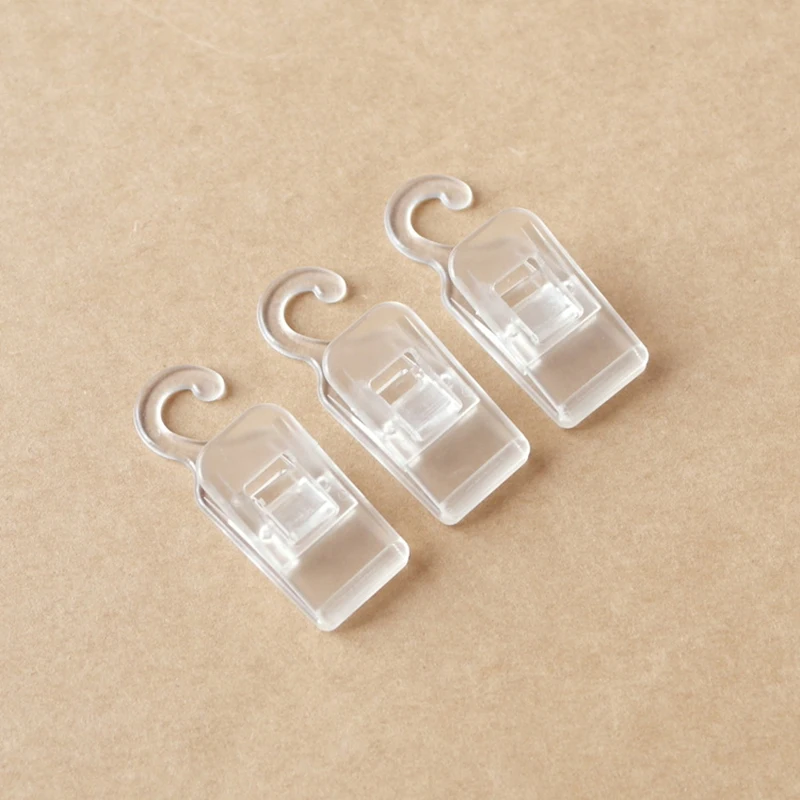 

10PCS Transparent Plastic Hook Clip Portable Travel Mini Clothespin Socks Towel Clip