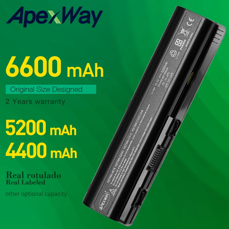 ApexWay 6 cells 10.8V 6600mAh New laptop battery for HP Pavilion DV4 DV5 DV6 DV6T G50 G61 CQ50 CQ71 CQ70 CQ61 CQ60 CQ45