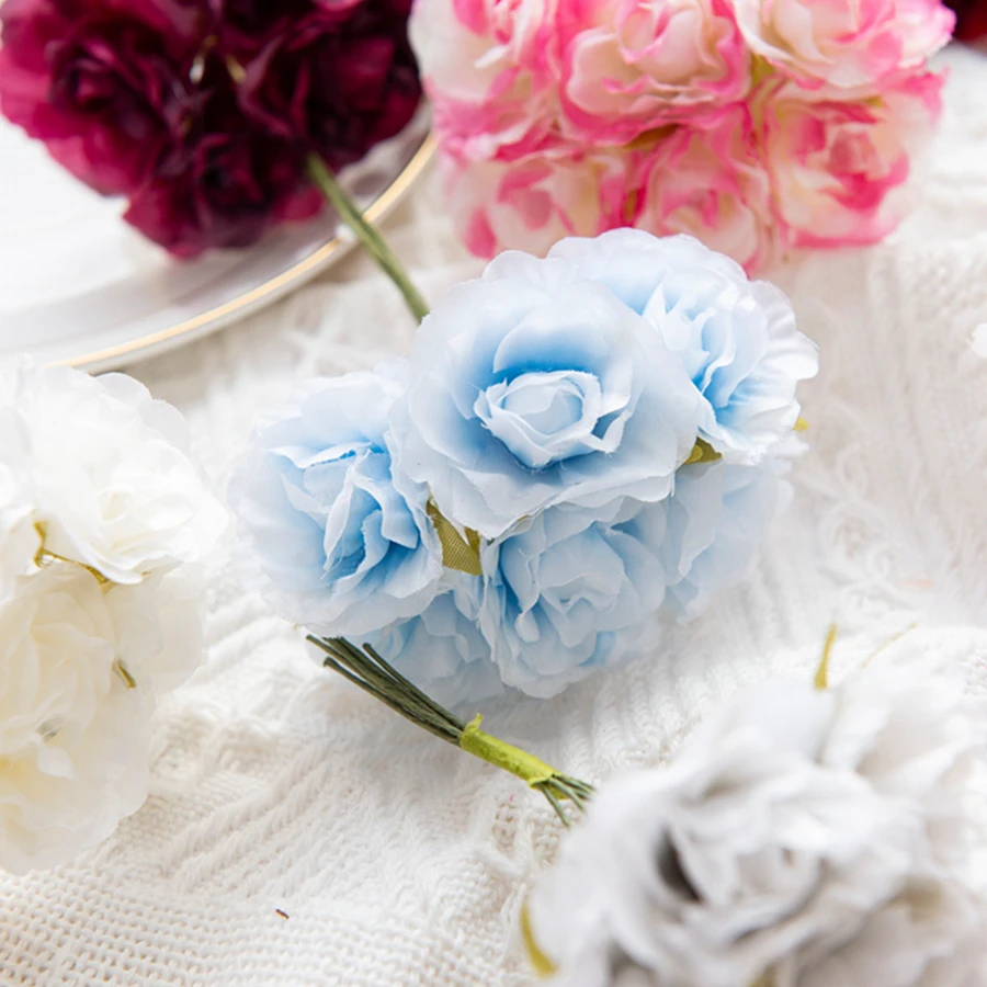 1/3Pcs Künstliche Blumen Rose Bouquets Hochzeit Dekorative Kranz Weihnachten Handwerk Vase Diy Hause Zimmer Garten Candy Box sammelalbum – Detail 2