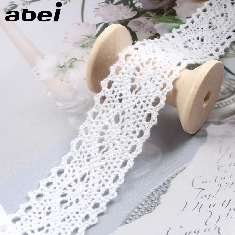 5yards/lot 3cm White Beige Double Sides Lace Trims DIY Patchwork Handmade Sewing Fabric Accessories Wedding Scrapbooking Ribbon