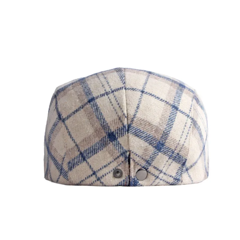 LDSLYJR Autumn Winter Polyester Plaid  Newsboy Caps Flat Peaked Cap Men and Women Painter Beret Hats 31