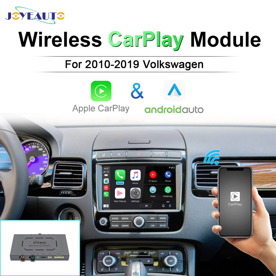 

JoyeAuto Wireless Apple CarPlay For Volkswagen VW Polo Golf Touareg 2010-2019 Android Auto Mirroring CarPlay Interface Retrofit