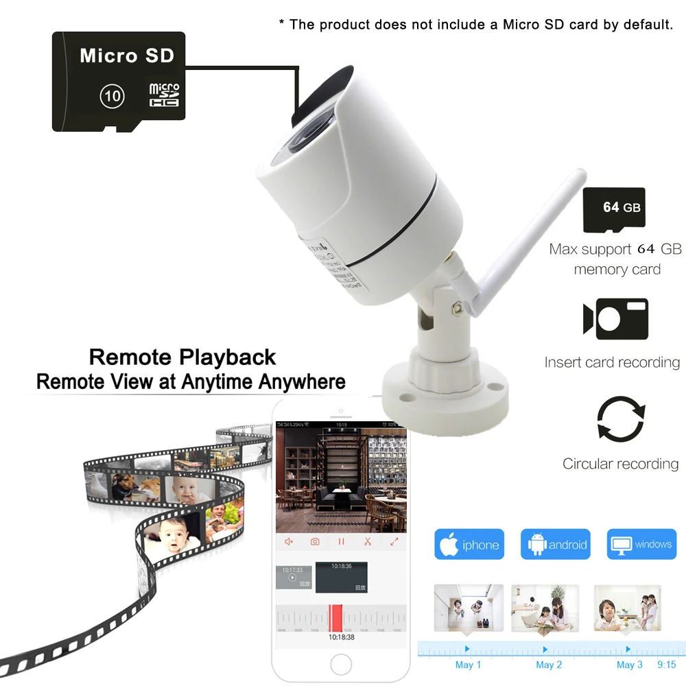 JIENUO Wireless IP Camera 5MP HD Audio Cctv Security Outdoor Waterproof 1080P Night Vision Surveillance Onvif Wifi Home Cam RTSP image 3