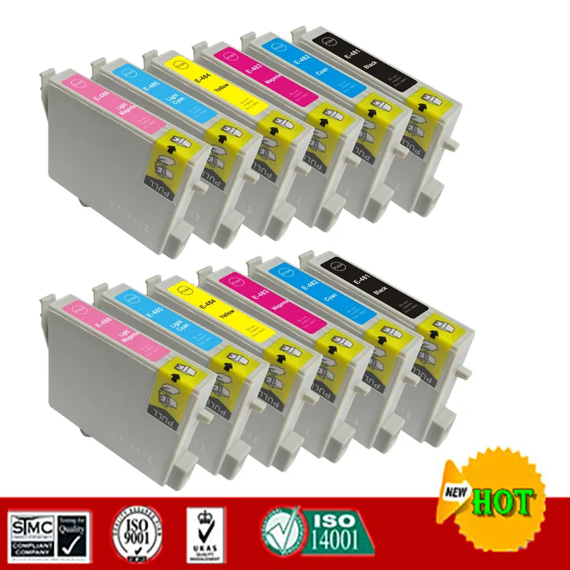 Compatible ink cartridges suit for T0481 - T0486 suit for Epson R200 R220 R300 R300M R320 R340 RX500 RX600 RX620 RX640 etc.