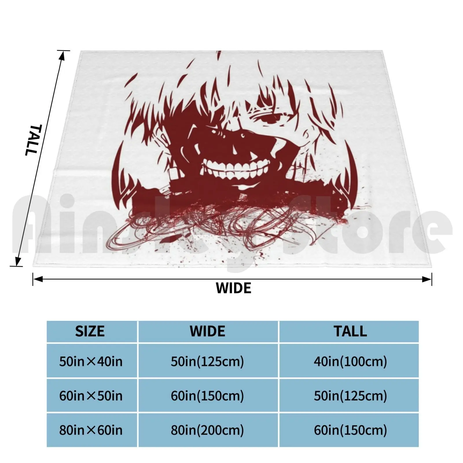 - Blood Blanket For Sofa Bed Travel Ken Kaneki Anime Manga Blood Red Logo Logotype