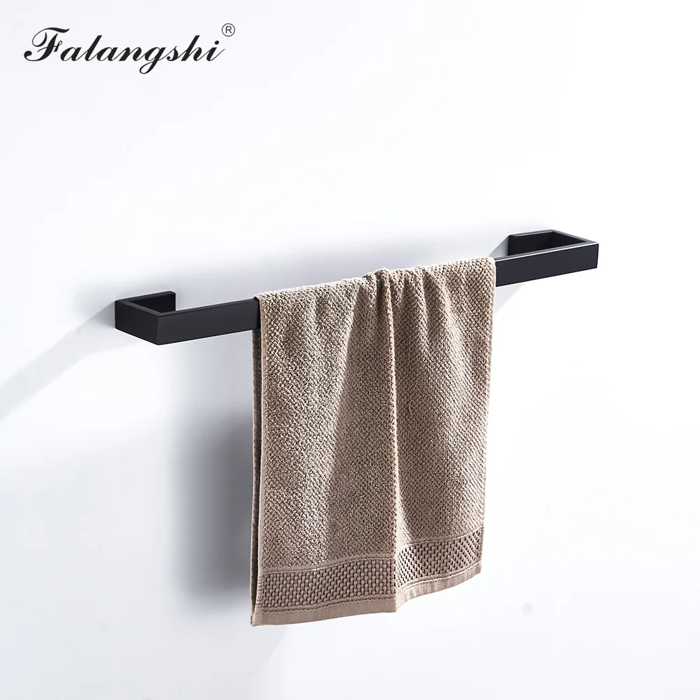 304 Stainless Steel Bathroom Hardware Set Black Robe Hooks Toilet Paper Holder Towel Rail Bar Accessories For Bathroom WB8856